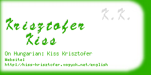 krisztofer kiss business card